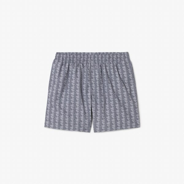 LACOSTEBañador"Mid Length Monogram Print Swim Trunks"estampado gris