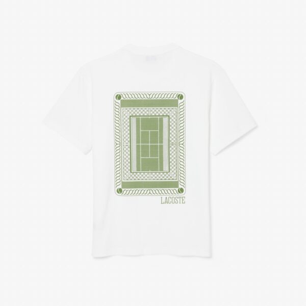 LACOSTECamiseta"Classic Fit Back Print Heavy Cotton T-shirt"color blanco
