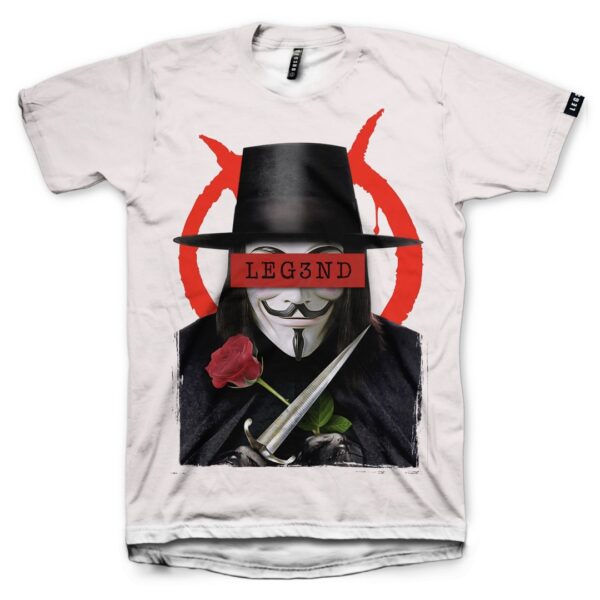 Camiseta Leg3nd VENDETA color blanco de la colección "Rostros de Leyenda"