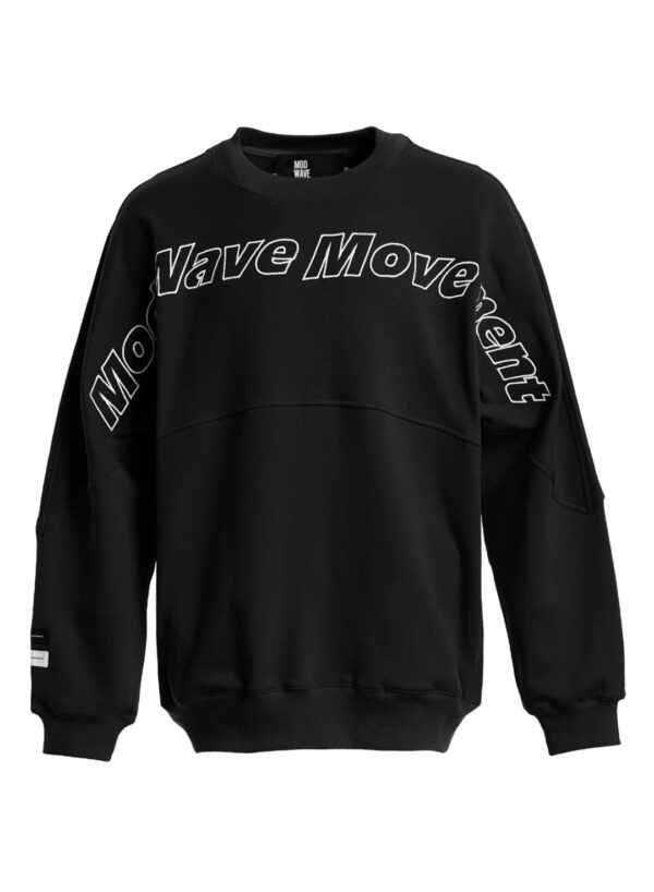 MOD WAVE MOVEMENTSudadera"lack Oversized Mod Wave Crewneck"color negro