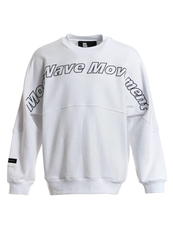 MOD WAVE MOVEMENTSudadera"Oversized Mod Wave Crewneck"color blanco