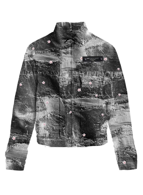 MOD WAVE MOVEMENTChaqueta"Distressed Denim Jacket Almond Blosso"color negro