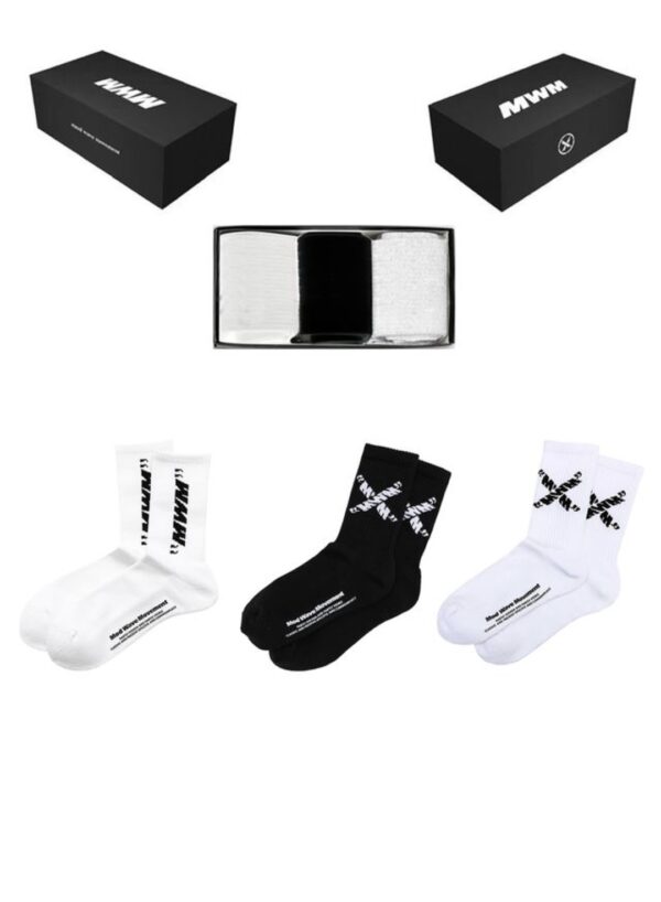 MOD WAVE MOVEMENTPack calcetines"LOGO SOCKS"color blanco-negro