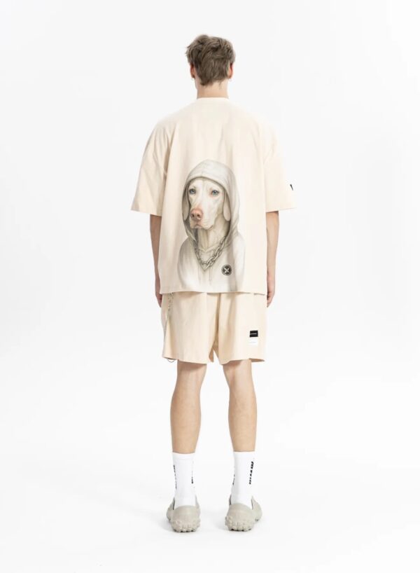 MOD WAVE MOVEMENTCamiseta"Embroidered VDog Tee"color beige