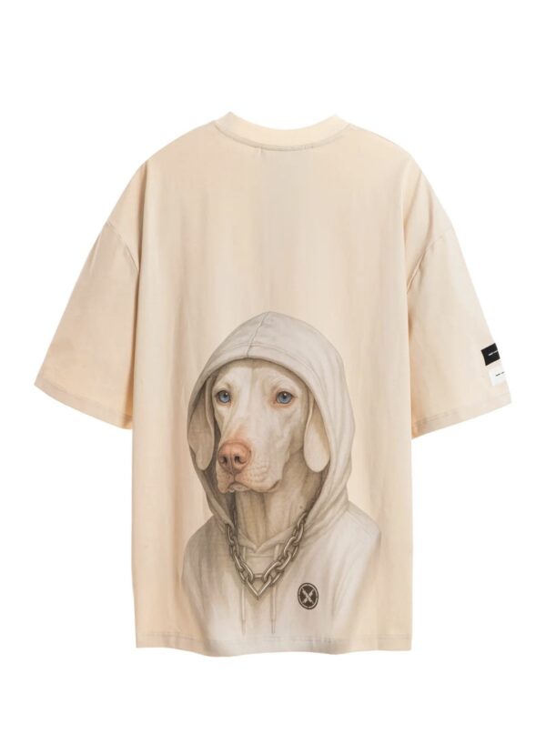 MOD WAVE MOVEMENTCamiseta"Embroidered VDog Tee"color beige