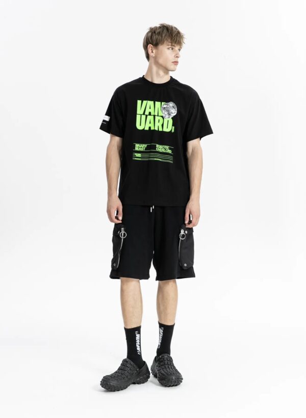 MOD WAVE MOVEMENTCamiseta"Oversized VDog Tee"color negro