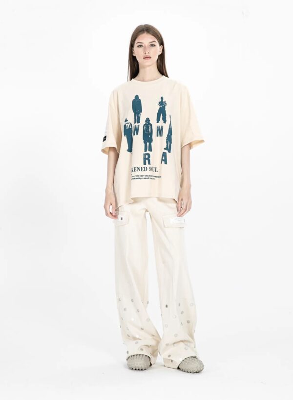 MOD WAVE MOVEMENTCamiseta"Soul Awaken Print Regular Fit Tee"color crudo