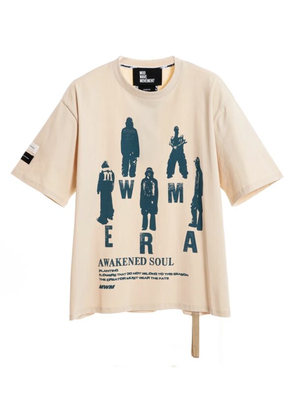 MOD WAVE MOVEMENTCamiseta"Soul Awaken Print Regular Fit Tee"color crudo