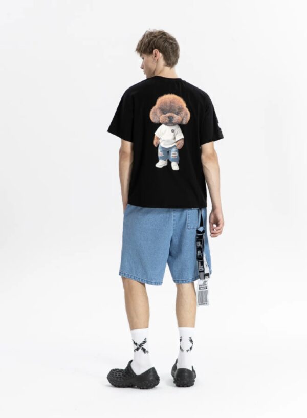 MOD WAVE MOVEMENTCamiseta"Streetwear Dog Print Regular Fit"color negro