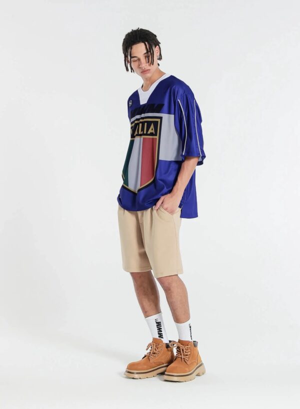 MOD WAVE MOVEMENTCamiseta"Ultra-Oversized Country Team Jersey"color azul