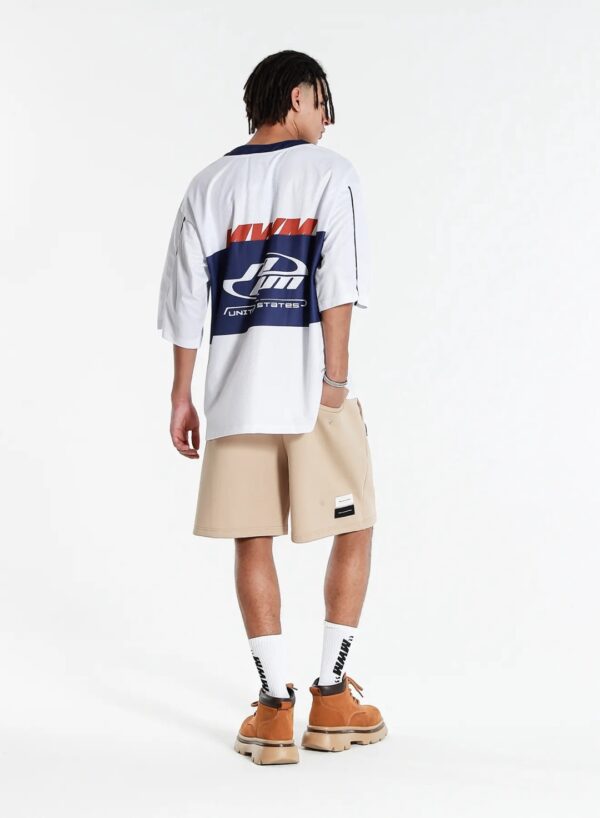 MOD WAVE MOVEMENTCamiseta"Ultra-Oversized Country Team Jersey"color blanco