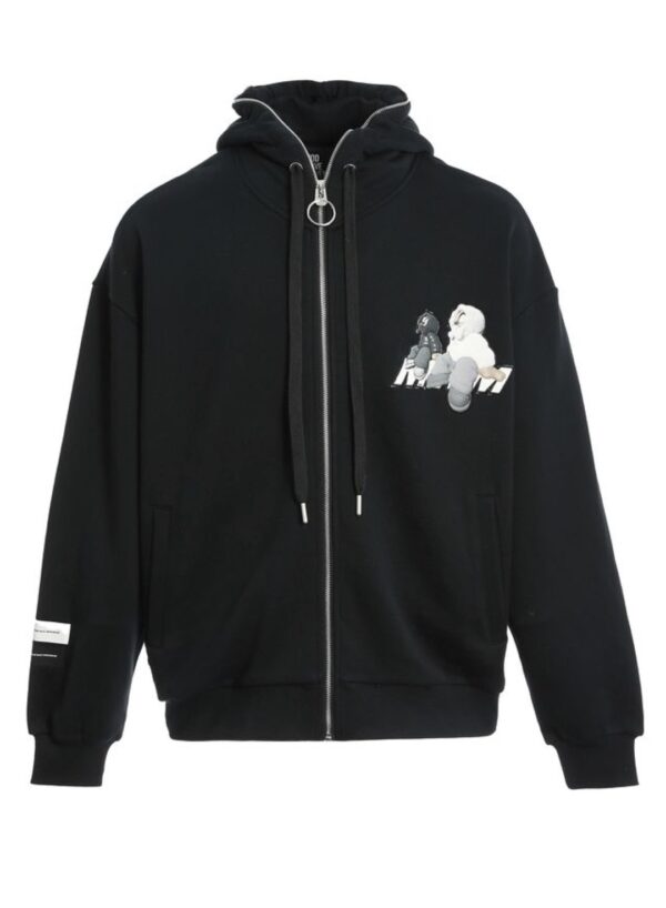 MOD WAVE MOVEMENTChaqueta"VANGUARD´S DOG  HOODIE WITH ZIPPER"color negro
