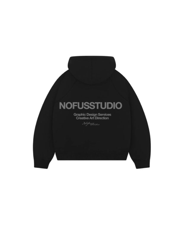 NOFUSSSudadera"Black Line Zipper"color negro