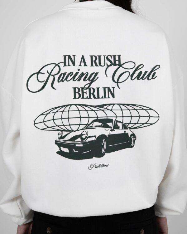 PROHIBITEDSudadera"In A Rush Crew Neck Off-White"color blanco