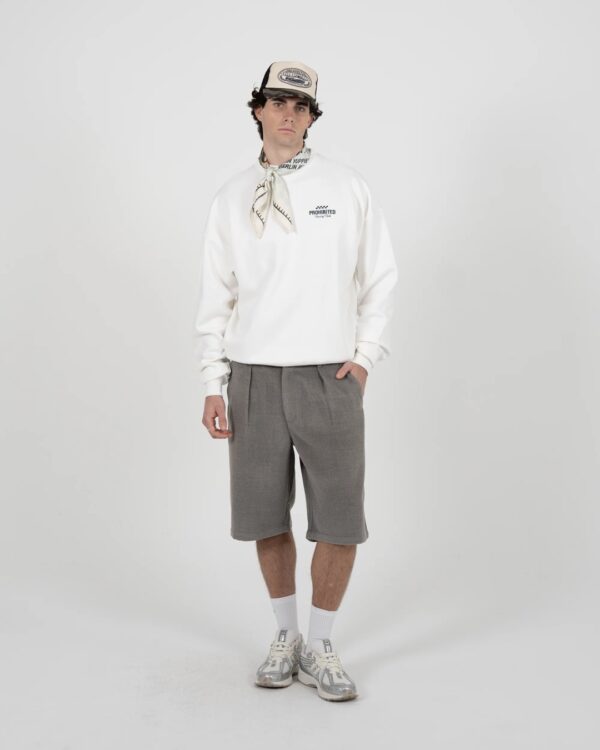PROHIBITEDSudadera"In A Rush Crew Neck Off-White"color blanco