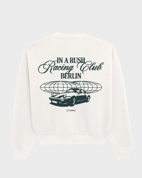 PROHIBITEDSudadera"In A Rush Crew Neck Off-White"color blanco