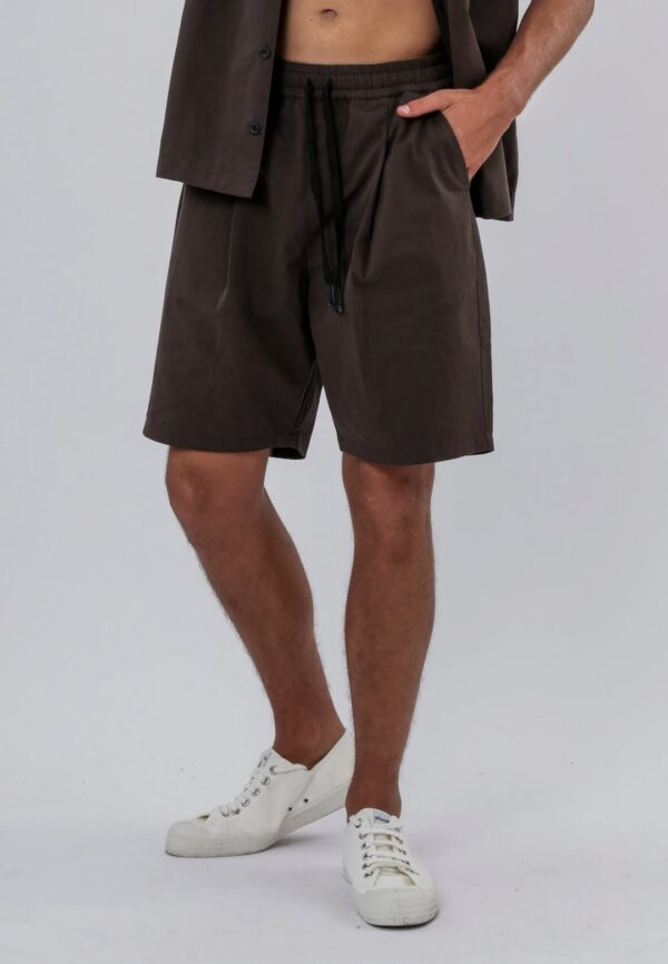 RELIGION Bermuda"PLEATED SHORTS"color marron