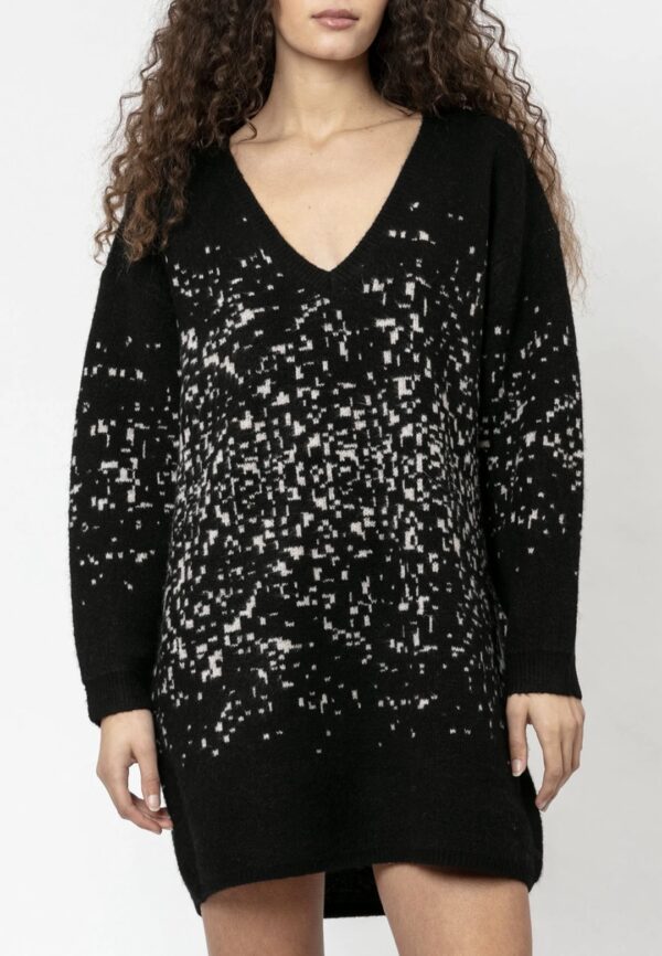 RELIGION Vestido de Lana " Leo " color negro-blanco