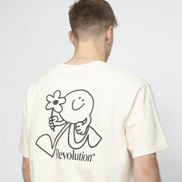 REVOLUTION Camiseta color blanco roto