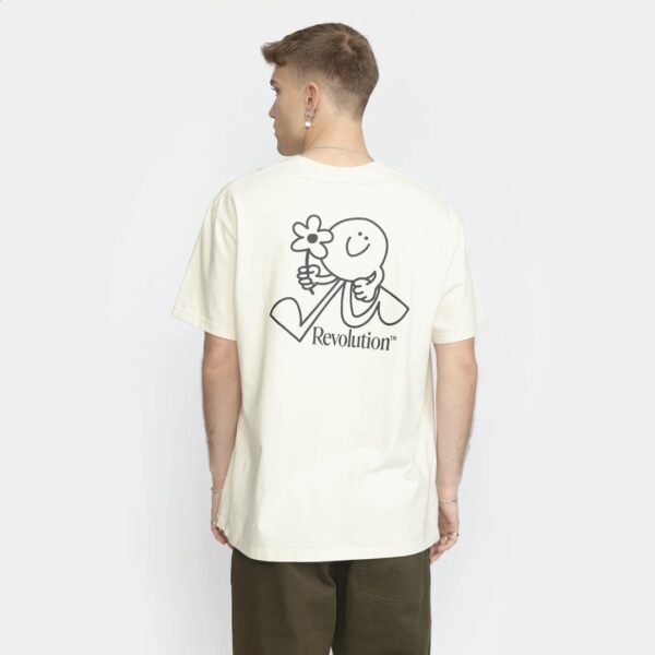 REVOLUTION Camiseta color blanco roto