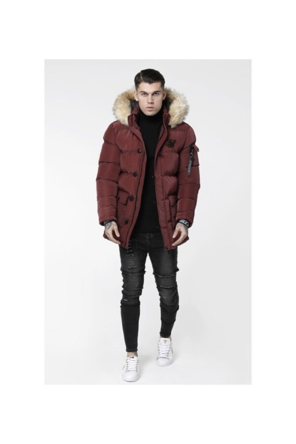 SIKSILK Chaqueta " Puff Shinny " color burdeos