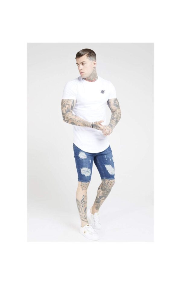 SIKSILK Bermuda " Distressed " color denim azul