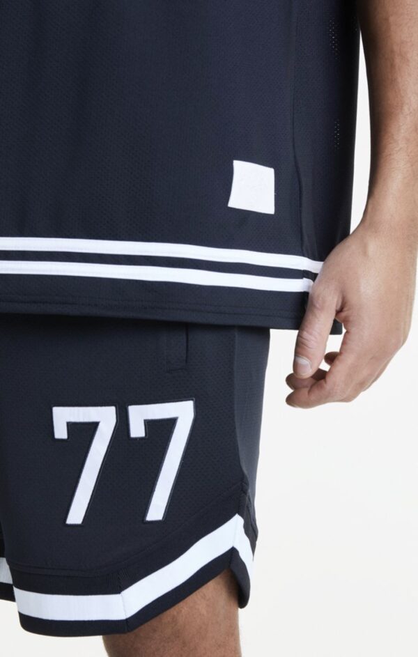 SIKSILK Bermuda " x Steve Aoki Mesh Baseball  " color negro