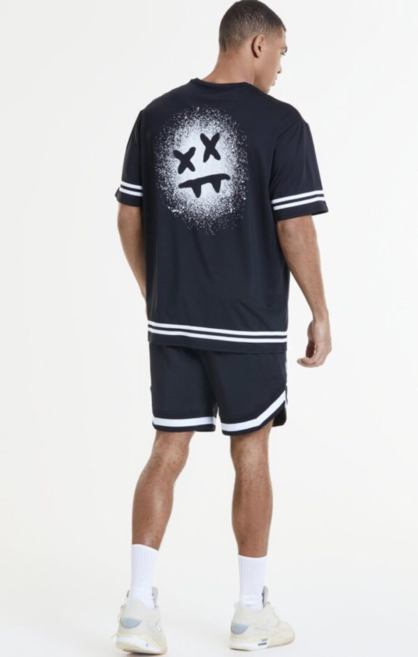 SIKSILK Bermuda " x Steve Aoki Mesh Baseball  " color negro