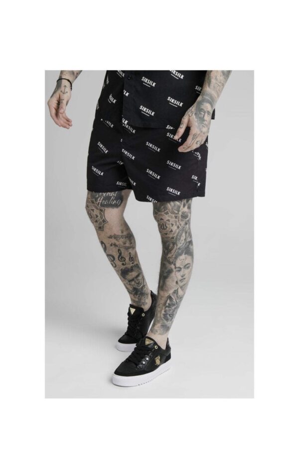 SIKSILK Bañador " Repeat Print " color negro