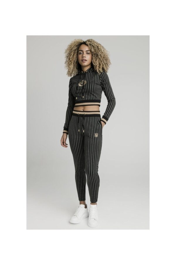 SIKSILK Sudadera corta con capucha color negro