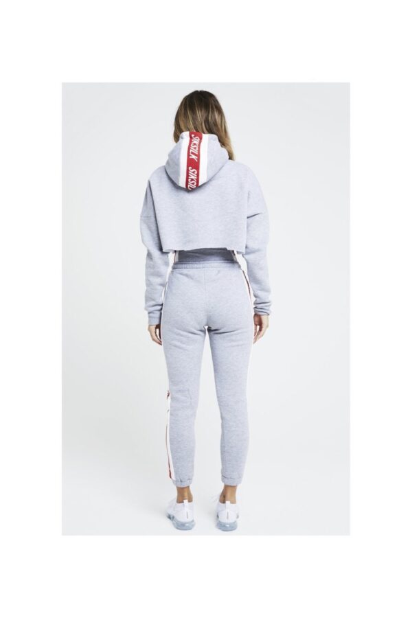 SIKSILK Sudadera corta con capucha color gris