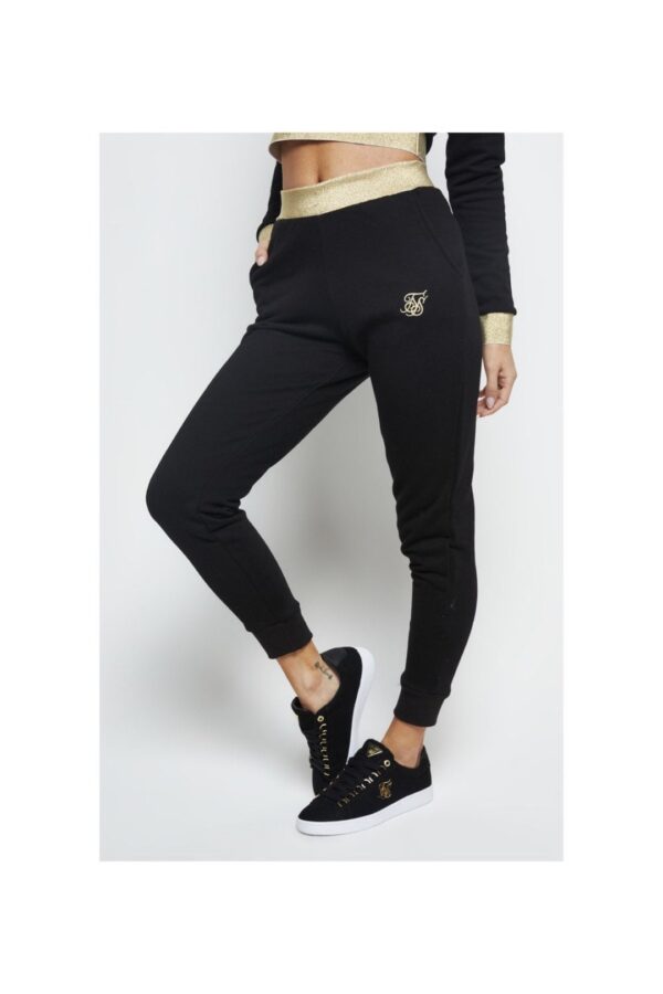 SIKSILK Pantalon logo bordado color negro