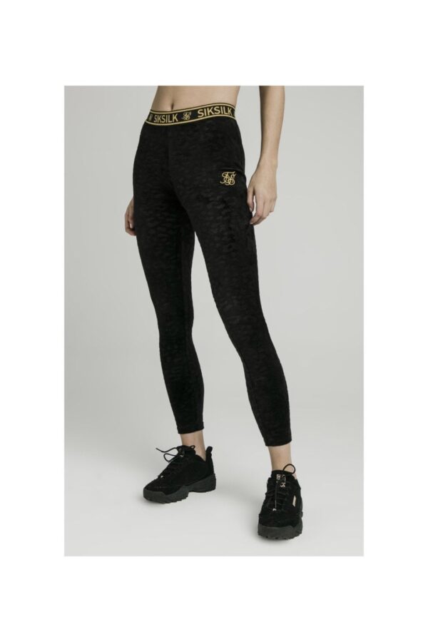 SIKSILK Leggins terciopelo color negro