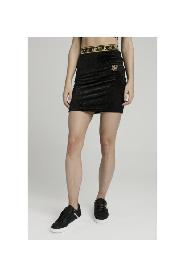 SIKSILK Falda terciopelo color negro