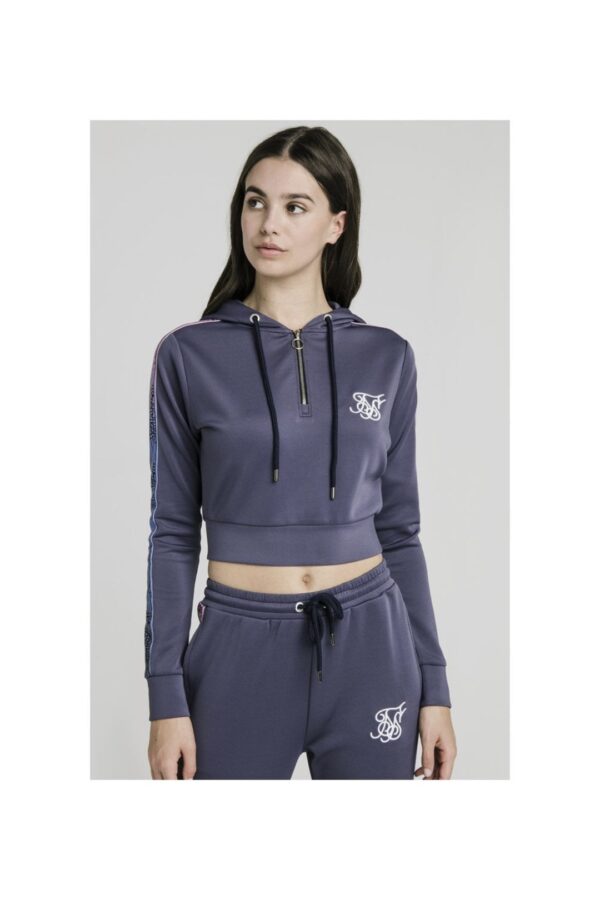 SIKSILK  Sudadera corta con capucha " Fade Runner " color gris oscuro