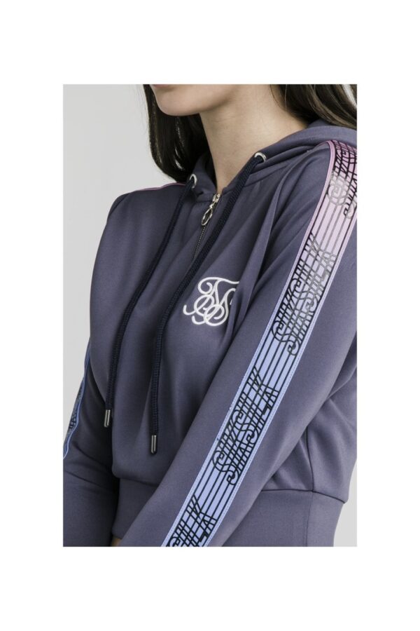 SIKSILK  Sudadera corta con capucha " Fade Runner " color gris oscuro