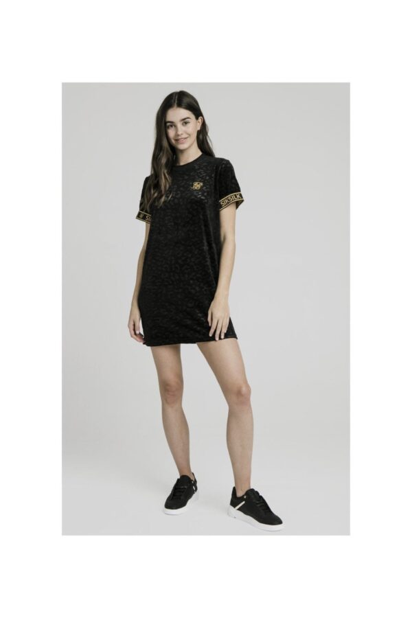 SIKSILK Vestido terciopelo color negro
