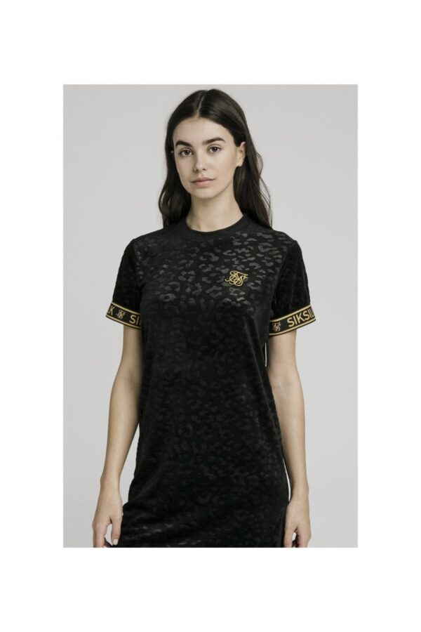 SIKSILK Vestido terciopelo color negro