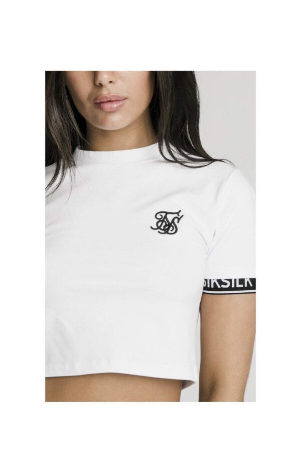 SIKSILK Camiseta corta " Crop Tech " color blanco