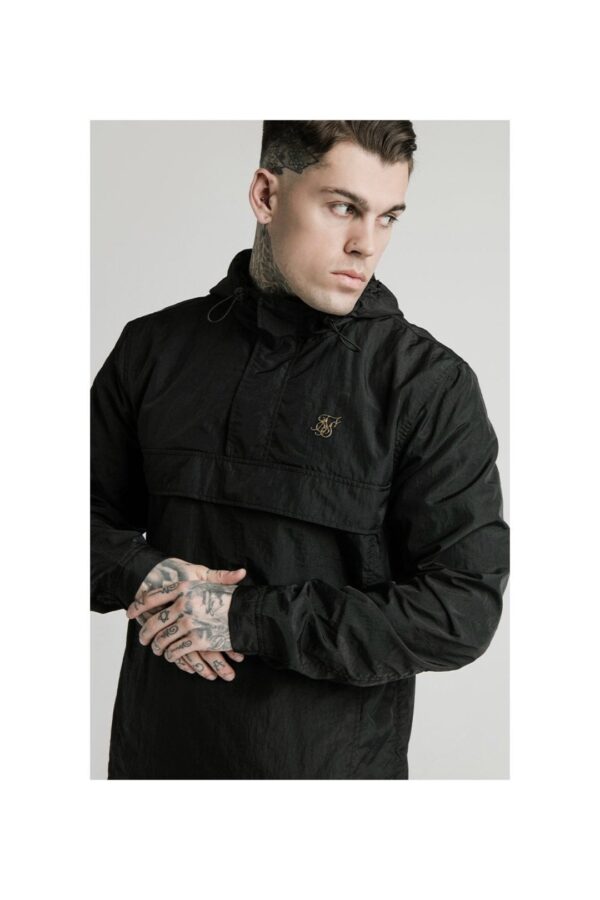 SIKSILK Cortavientos con capucha " Energy " color negro