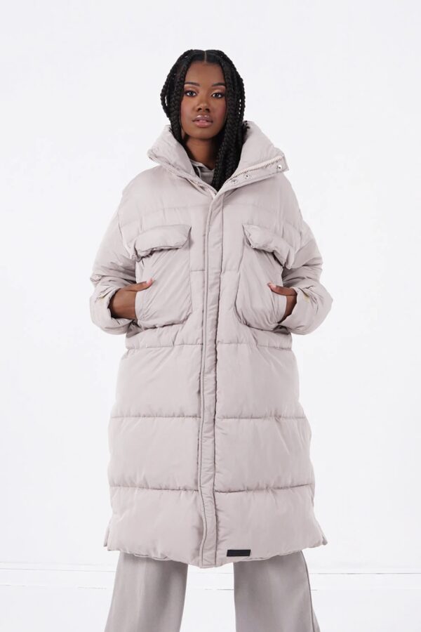 SIXTH JUNE Chaqueta " Long Puffer w-chest Pockets " color beige