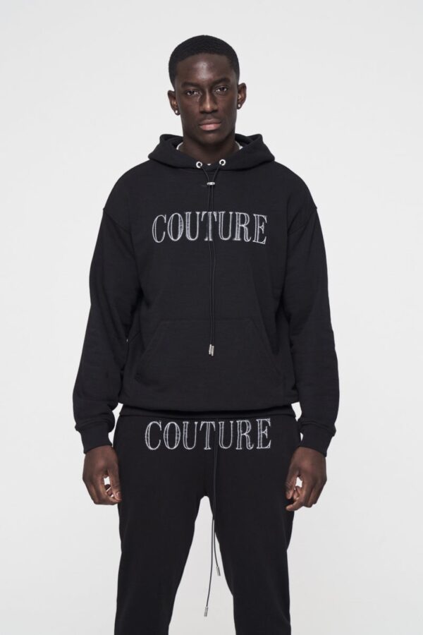 THE COUTURE CLUB Sudadera " Leather Aplique " color negro