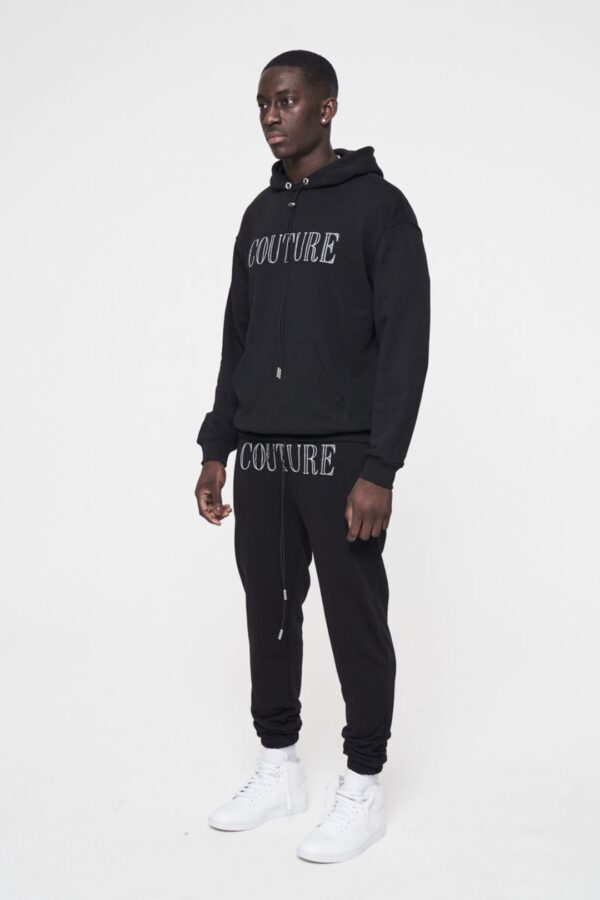 THE COUTURE CLUB Pantalon " Leather Aplique " color negro