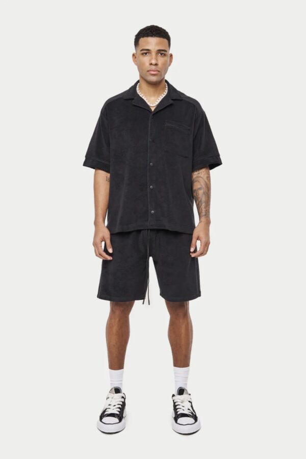 THE COUTURE CLUB Camisa " Heavyweight Towelled " color negro