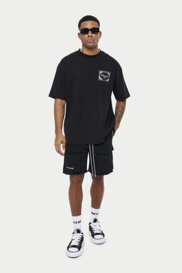 THE COUTURE CLUB Bermuda " Panelled Cargo " color negro