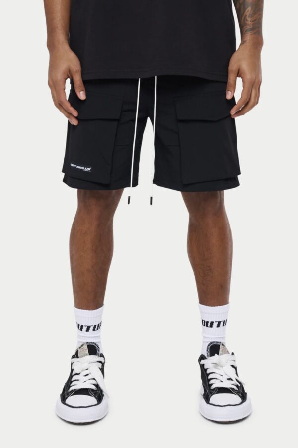 THE COUTURE CLUB Bermuda " Panelled Cargo " color negro