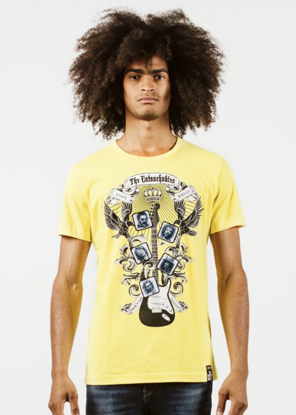 THE UNTOUCHABLES Camiseta " Rock & Roll " color amarillo