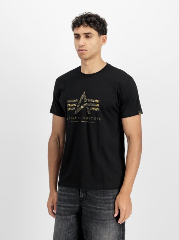 ALPHA INDUSTRIESCamiseta"Basic T-Shirt BL Effect Print"color negro