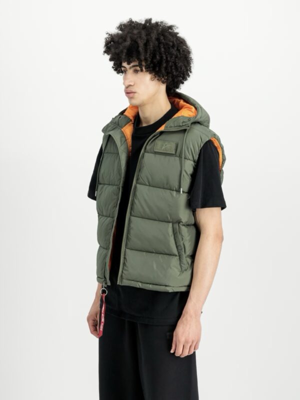 ALPHA INDUSTRIES Chaleco " Hooded Puffer Vest FD " color verde