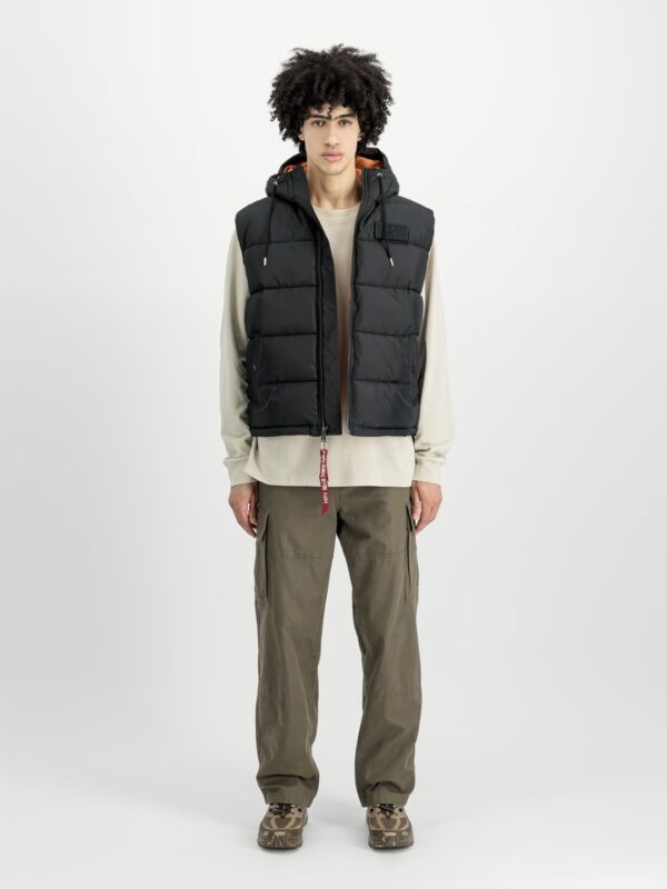 ALPHA INDUSTRIESChaleco"Hooded Puffer Vest FD"color negri